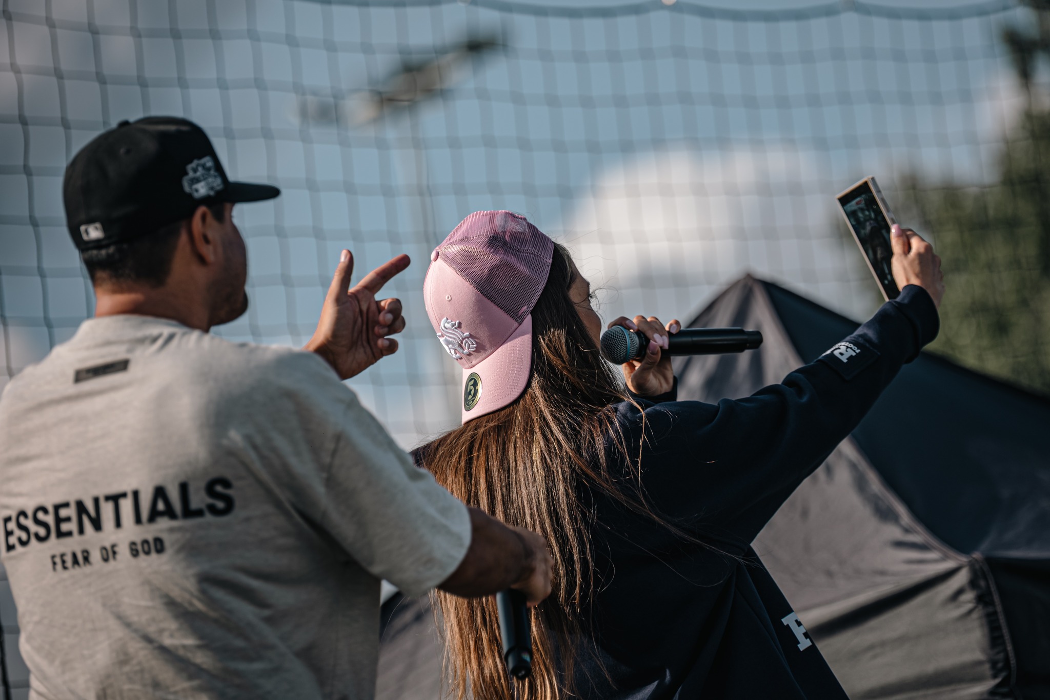 May be an image of 2 people, hat, saxophone and text that says 'ESSENTIA OF FEAR FEAROF'