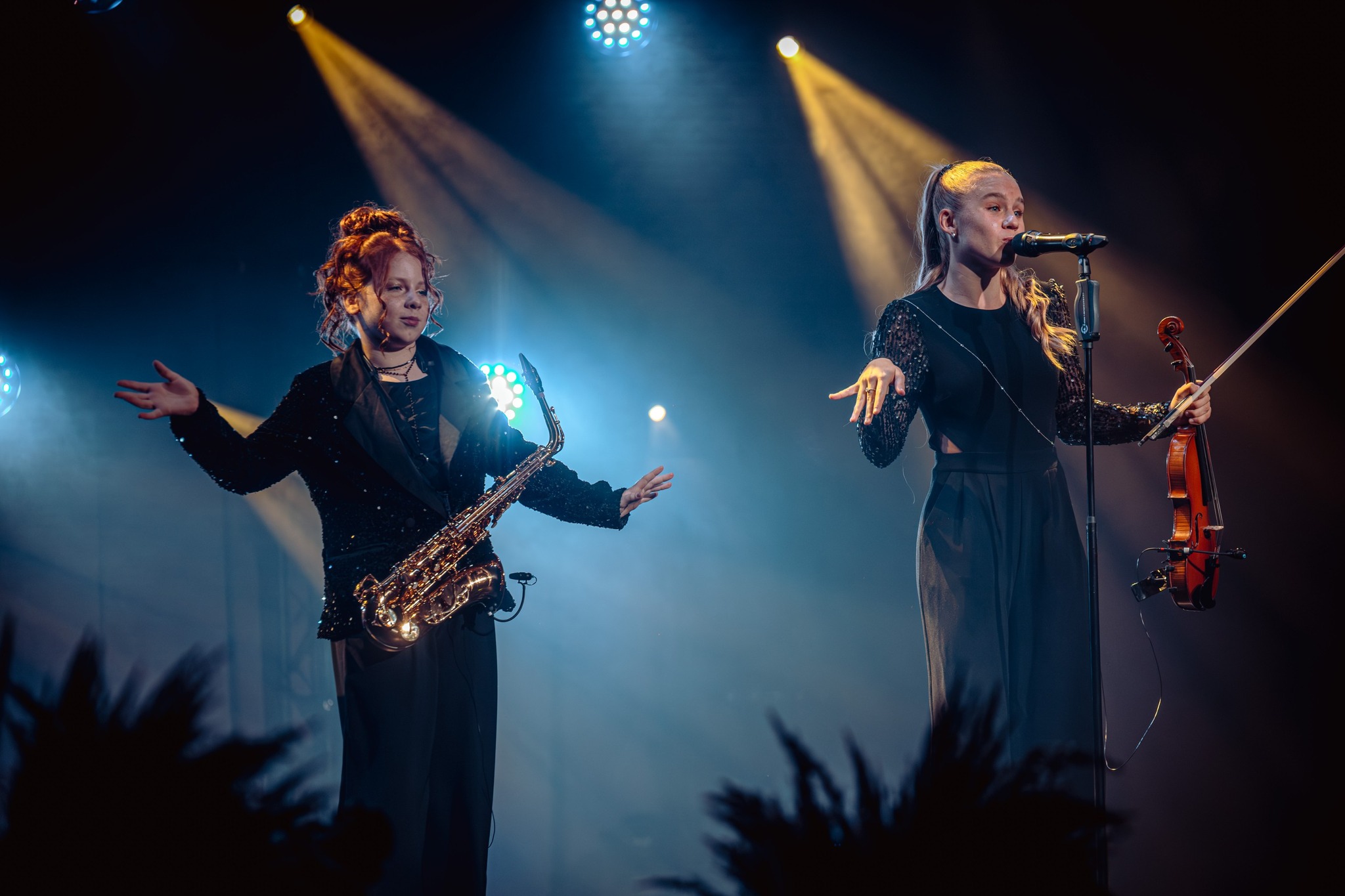 May be an image of saxophone and violin