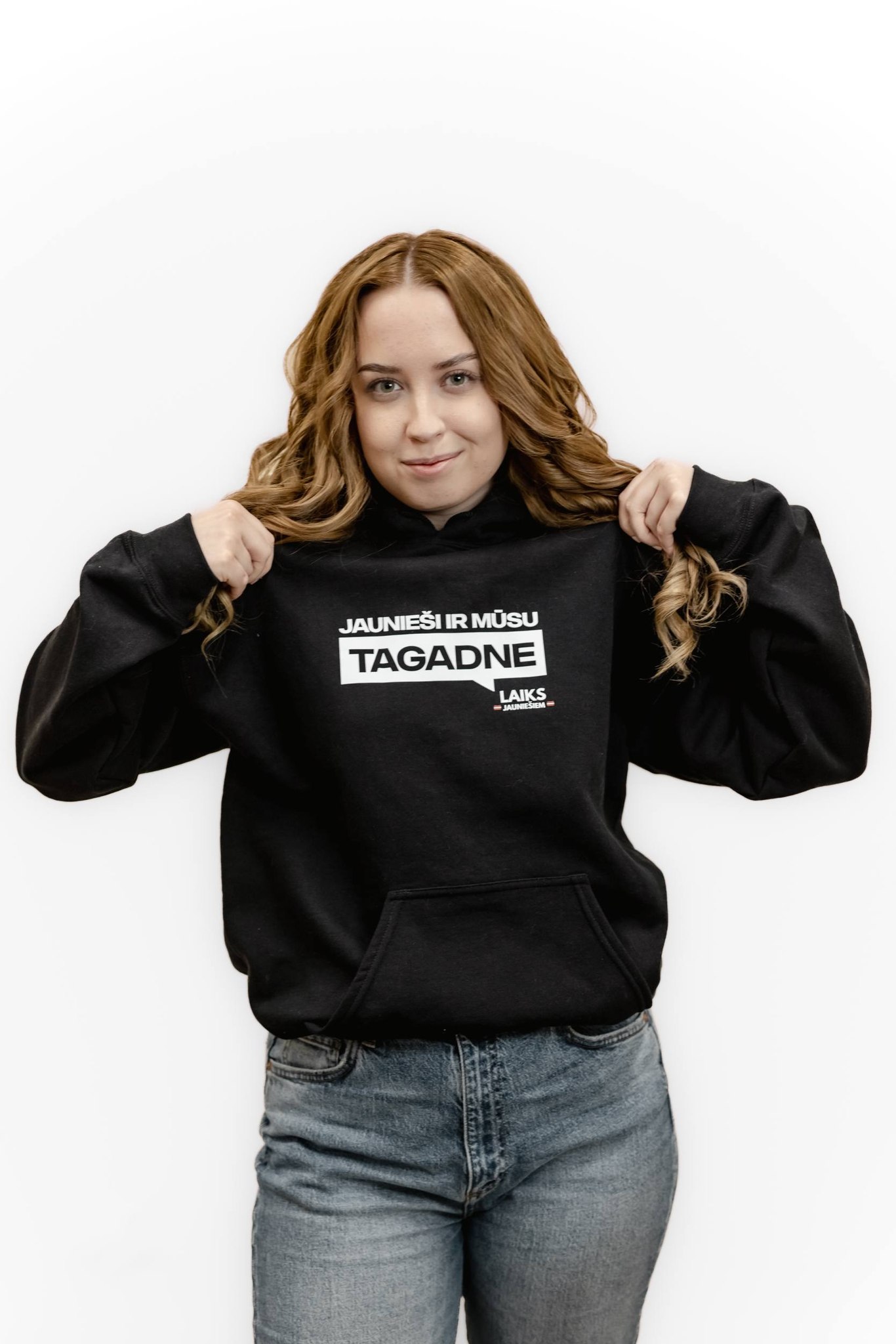 May be an image of activewear and text